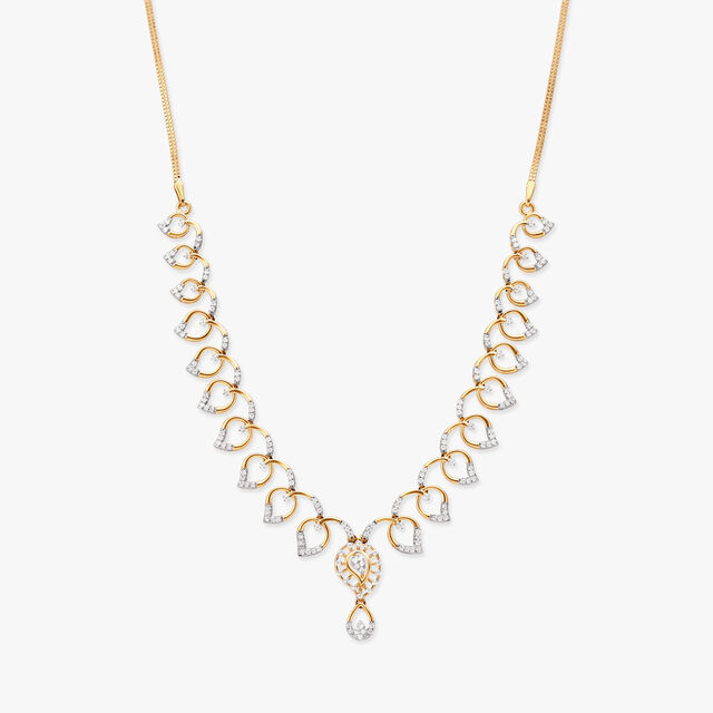 Glistening Leaves Diamond Necklace Set 2
