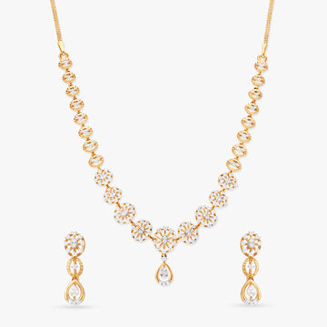 Divine Floral Diamond Necklace Set