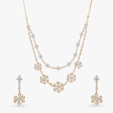 Floral Garland Diamond Necklace Set