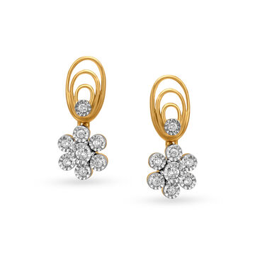 Charming Spirals and Florals Diamond Drop Earrings
