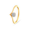Sleek Gold and Diamond Finger Ring 