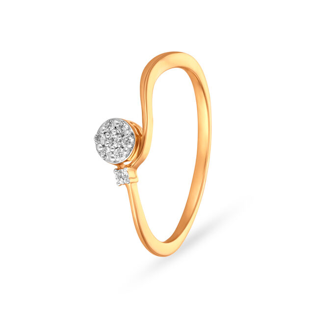 Artistic Gold and Diamond Finger Ring,,hi-res