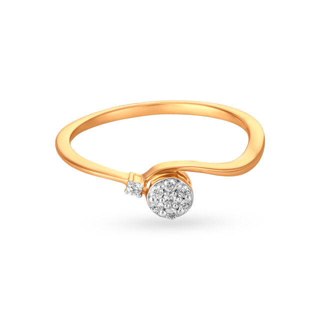 Artistic Gold and Diamond Finger Ring,,hi-res
