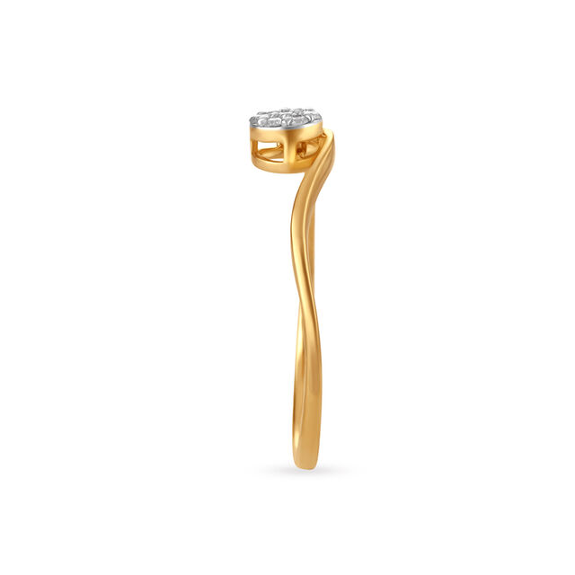 Artistic Gold and Diamond Finger Ring,,hi-res