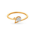 Eccentric Gold and Diamond Solitaire Look Finger Ring 2