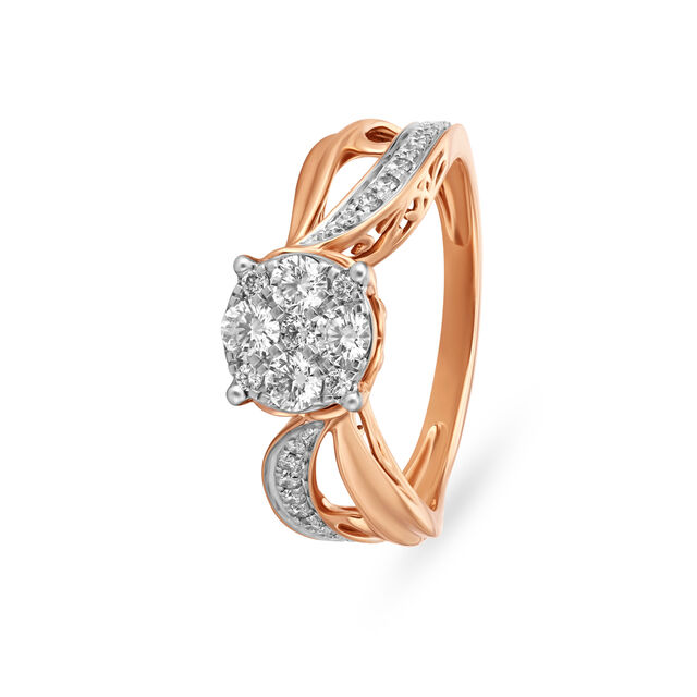 Graceful Petite Diamond Ring in Rose Gold