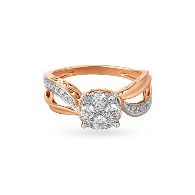 Graceful Petite Diamond Ring in Rose Gold