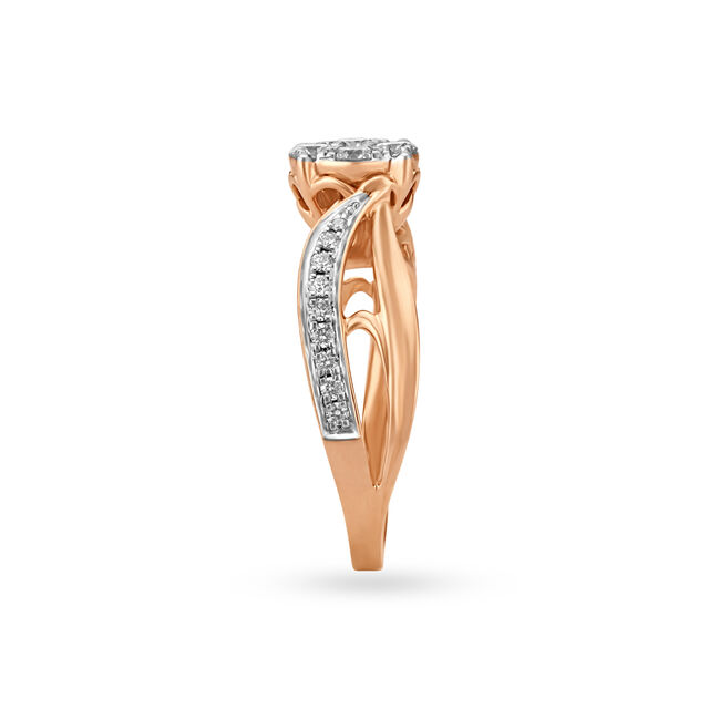 Graceful Petite Diamond Ring in Rose Gold