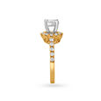 Eccentric Gold and Diamond Solitaire Look Finger Ring 3