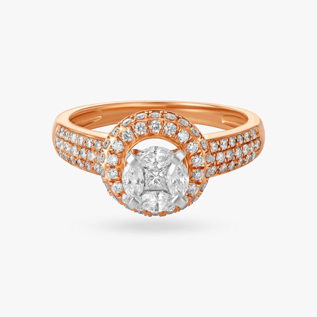 Regal Halo Diamond Finger Ring 2