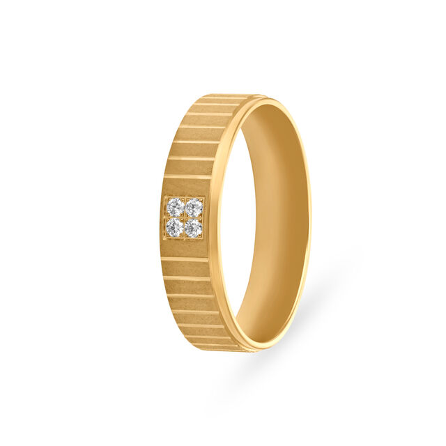 Sophisticated 4 Stone Geometric Diamond Gold Finger Ring,,hi-res 