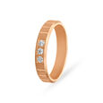 Sleek Diamond 3 Stone Embellished Gold Finger Ring,,hi-res 