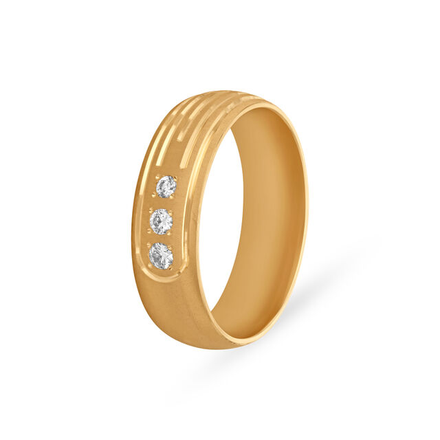 Slatted Diamond Men's Finger Ring