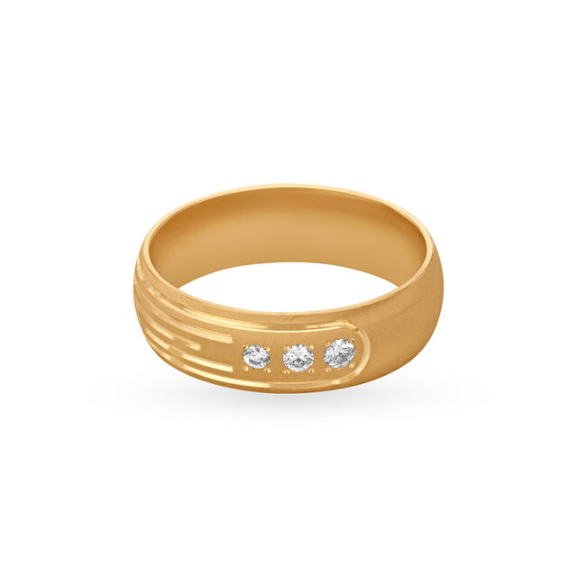 Slatted Diamond Men's Finger Ring
