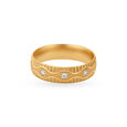 Abstract 3 Stone Diamond Encrusted Gold Finger Ring,,hi-res 2