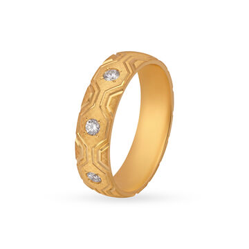 Minimalist Geometric Diamond Band for Men