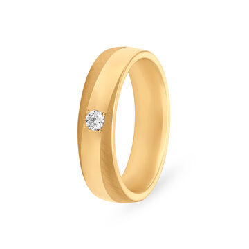 Streamlined Diamond Men's Finger Ring