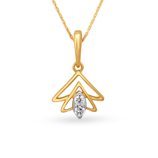 Delicate Geometric Diamond Pendant 