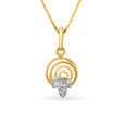 Three Petal Diamond and Gold Pendant 