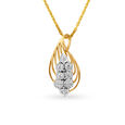 Minimal Mango Shape Diamond and Gold Pendant,,hi-res 