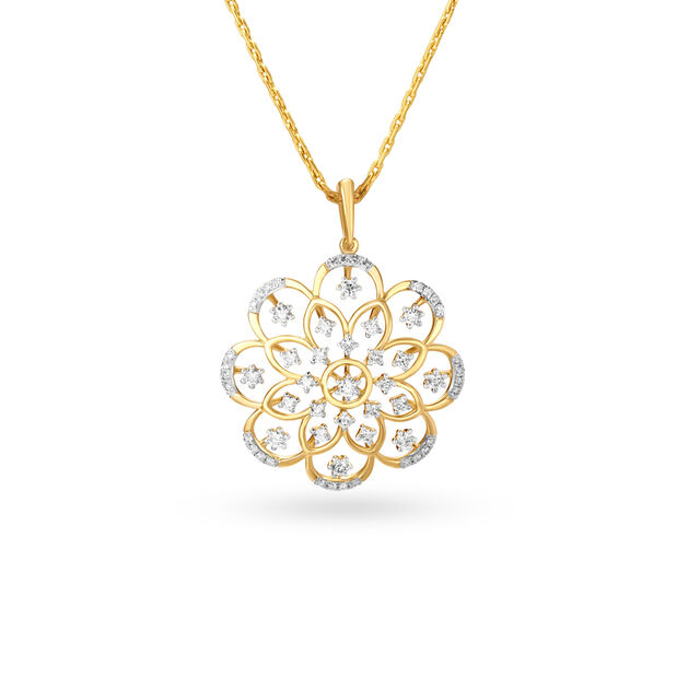 Entrancing Gold and Diamond Pendant 