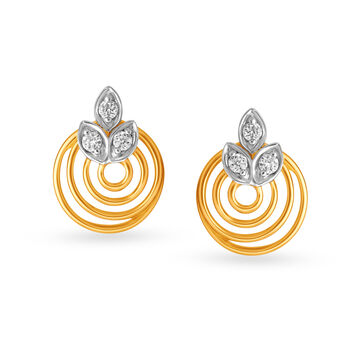 Diamond Floral Bud Stud Earrings