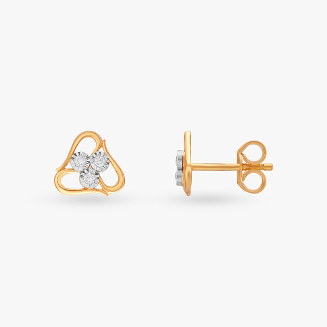 Triangular Diamond Stud Earrings 2