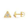 Trilateral Gold and Diamond Stud Earrings,,hi-res 2