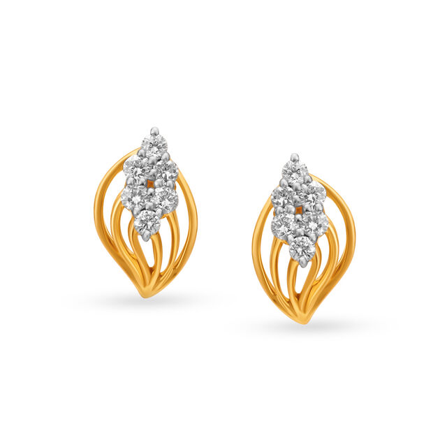 Delicate Tear Drop Shape Diamond Stud Earrings,,hi-res 