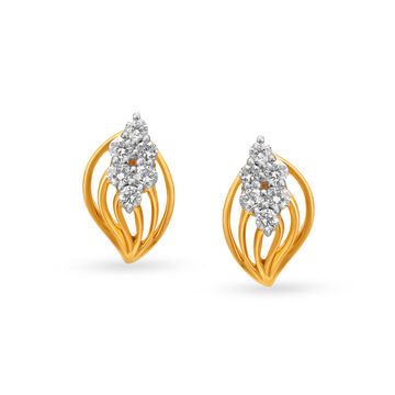 Enticing Paisley Diamond Stud Earrings