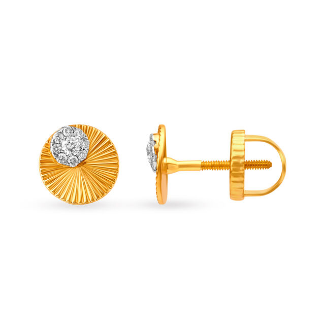 Radial Diamond Stud Earrings 2