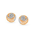 Chic Floral Diamond Stud Earrings 