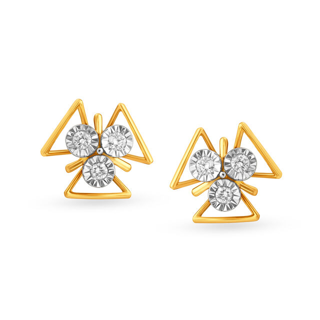 Geometric Cluster Diamond Earrings 3