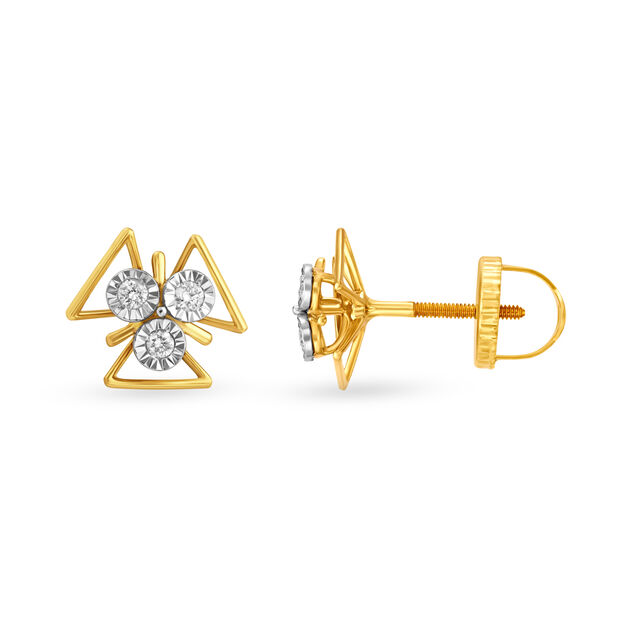 Geometric Cluster Diamond Earrings 4