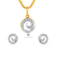 18 Karat Gold and Diamond Pendant Earrings Set,,hi-res 
