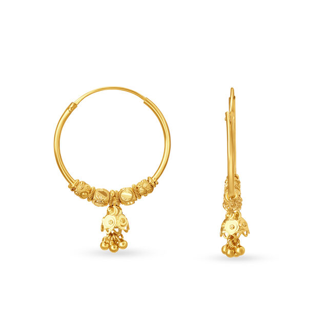 Strikingly Traditional Gold Hoop Earrings,,hi-res 3