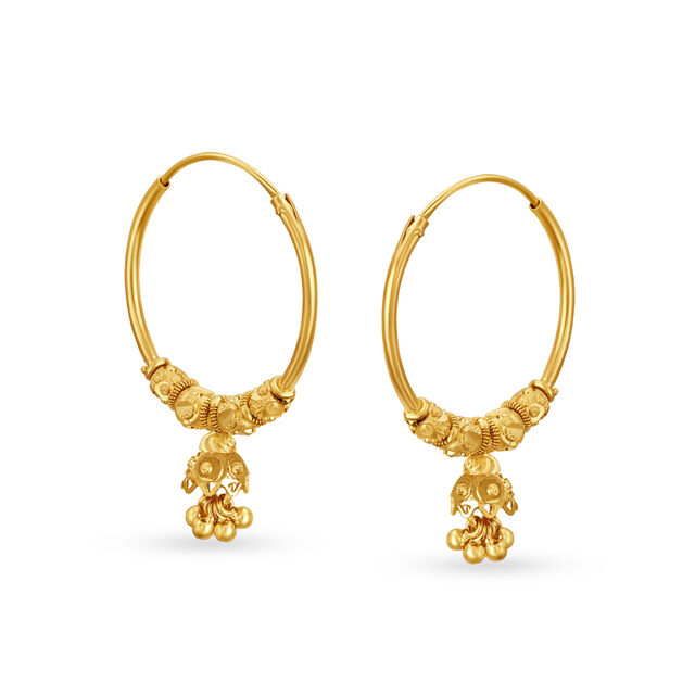 Strikingly Traditional Gold Hoop Earrings,,hi-res 4