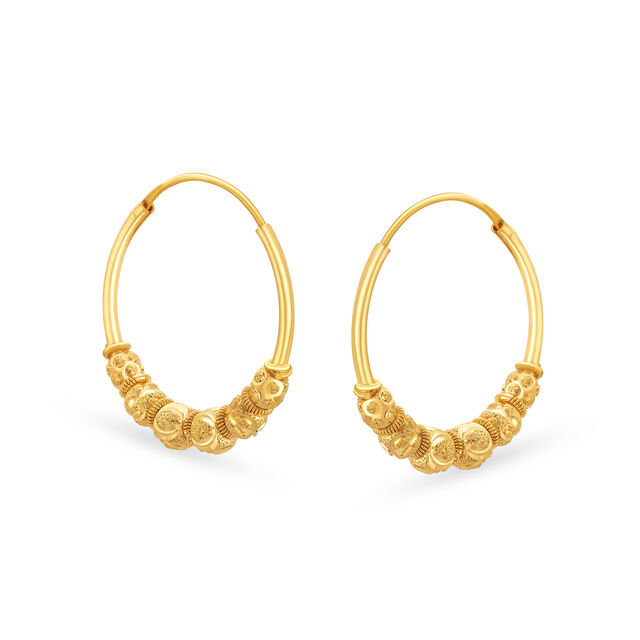 Traditional Angelic Gold Hoop Earrings,,hi-res 3