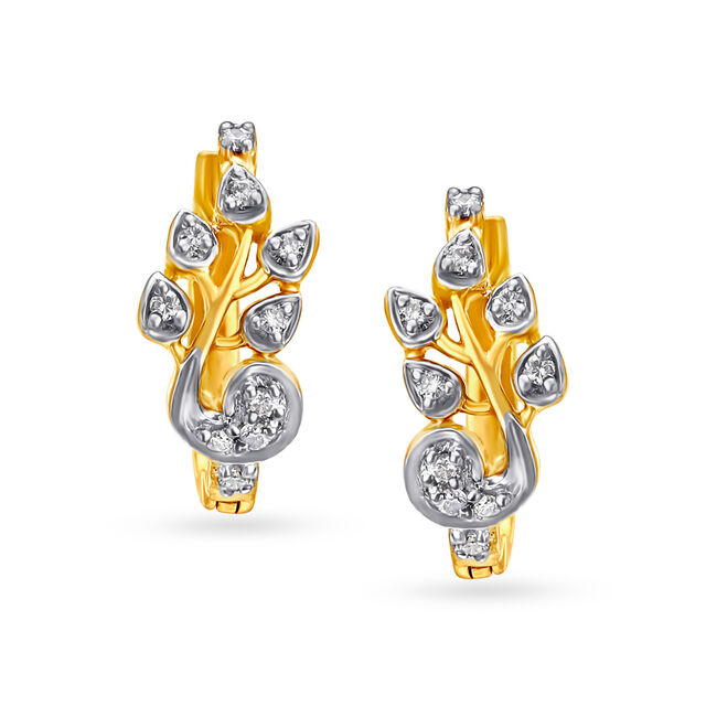 Fancy Vine- Inspired Diamond Hoop Earrings,,hi-res 3