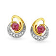 Enchanting Ruby Seven Stone Diamond Stud Earrings,,hi-res 