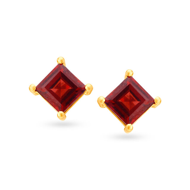 Ava Square Garnet Stud Earrings,,hi-res 