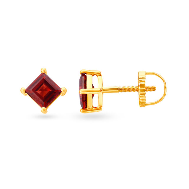 Ava Square Garnet Stud Earrings,,hi-res 2