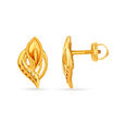 Subtle Leaf Inspired Gold Stud Earrings,,hi-res 2