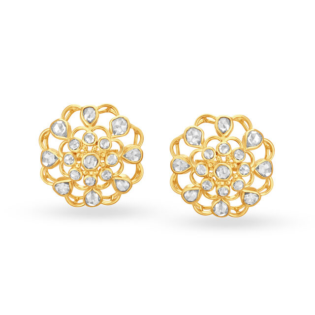 Blooming Flower Gold Pendant And Earrings Set,,hi-res 2