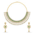 Queenly Onyx Teardrop Motif Gold Necklace Set 