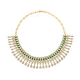 Queenly Onyx Teardrop Motif Gold Necklace Set 2