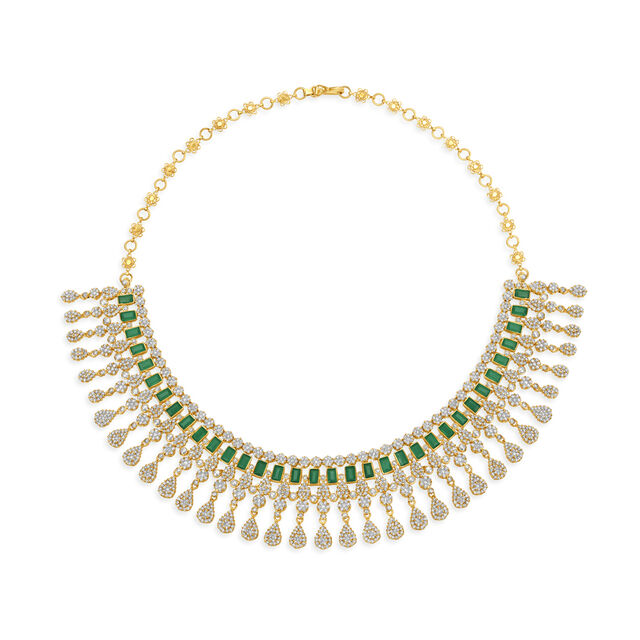 Queenly Onyx Teardrop Motif Gold Necklace Set 2