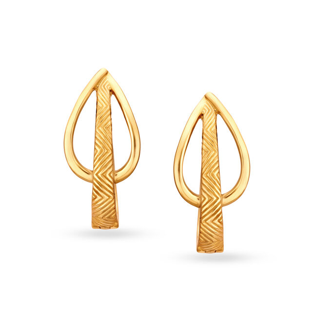 Sophisticated 18 Karat Yellow Gold Teardrop Hoops,,hi-res 
