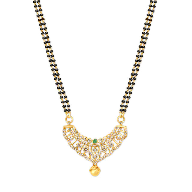 Ritzy Emerald Gold Mangalsutra Studded With Stones,,hi-res 2