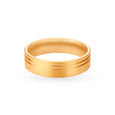 Classy Yellow and White Gold Ridged Finger Ring,,hi-res 2